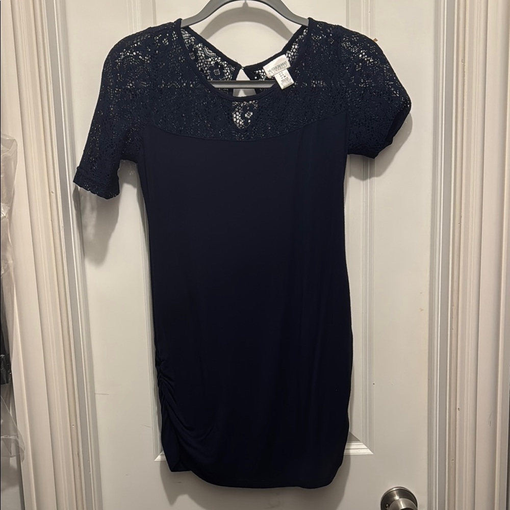 Motherhood Maternity Navy Lace Top